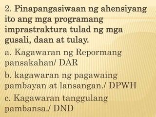 kagawaran ng repormang pansakahan|Komprehensibong Programa sa Repormang Pansakahan.